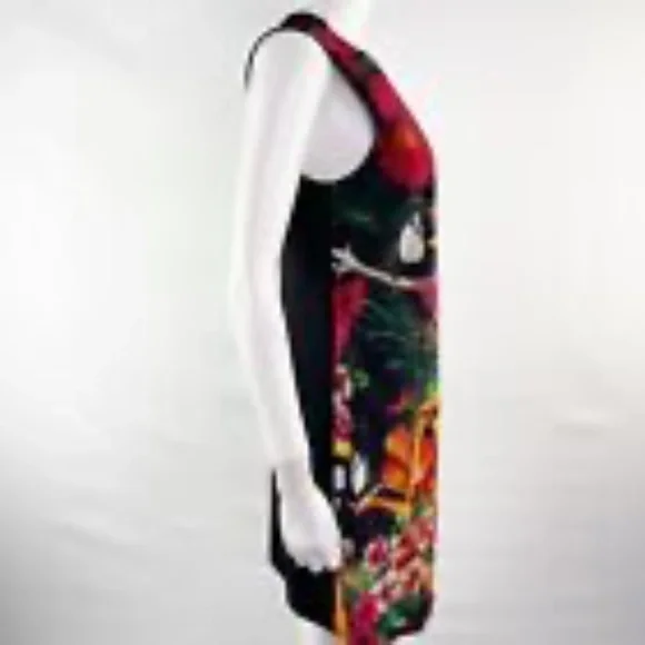 Ted Baker Women's Orange BARBEE Toucan Tropical Floral Shift Dress Size 3 US M - Picture 4 of 9